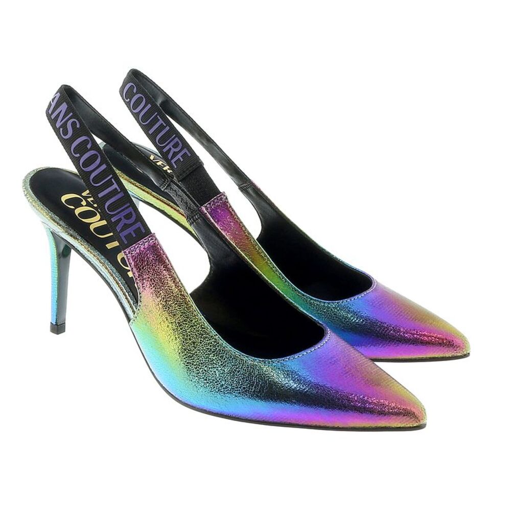 Versace Jeans Couture Technicolor Print High Heel Slingbacks-